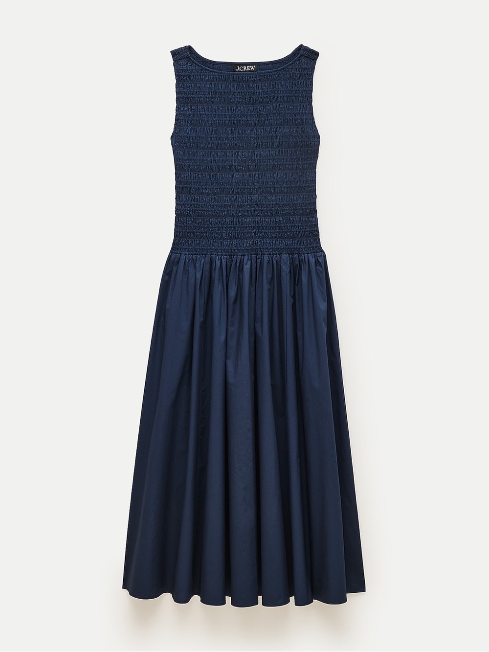 J. Crew Lina smocked midi dress in Navy Blue Size XS NWT